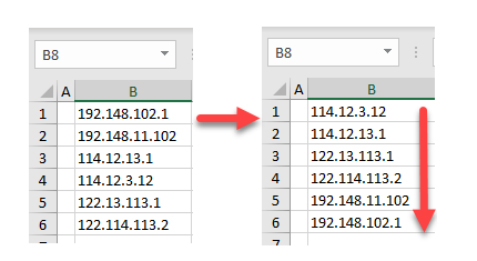 Cómo Ordenar las Direcciones IP en Excel