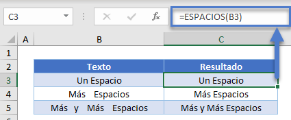 Como Usar la Función ESPACIOS en Excel