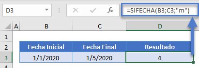 Contar Meses Entre Fechas en Excel