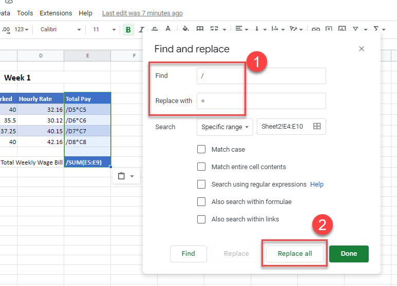 CopyFormulas gs replace all