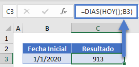 Días Desde Hoy en Excel