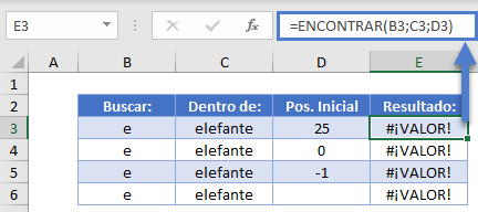 ENCONTRAR Posición Inicial Errores en Excel