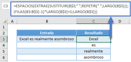 EXTRAE para Dividir por Delimitador Común en Excel