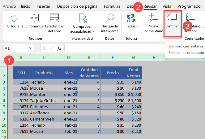 Eliminar Todos los Comentarios en Excel