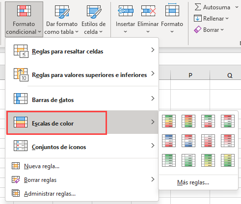 Escalas de Color en Excel