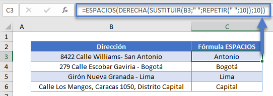 Extraer Última Palabra de una Cadena en Excel