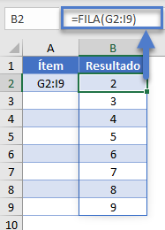 Función Fila de Excel 365