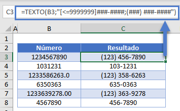 Formato de Número de Teléfono en Excel