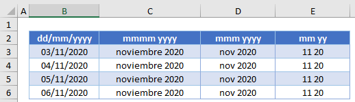 Formatos Personalizados de Fechas en Excel