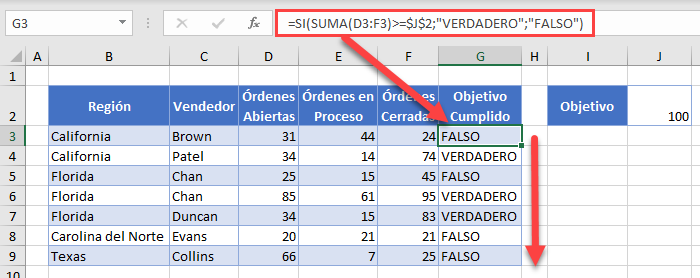 Fórmula Base para Resaltar Toda la Fila en Excel