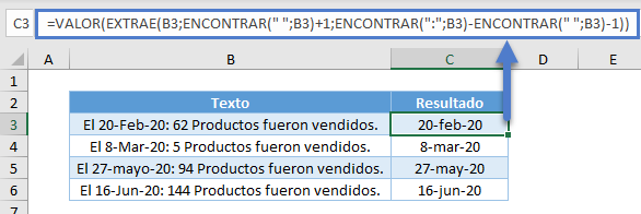 Función Extrae Fechas con Función Valor en Excel