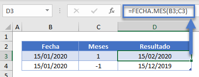 Función Fecha Mes en Excel