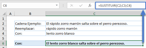 Función SUSTITUIR en Excel