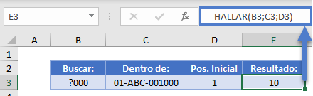 HALLAR Acepta Comodines en Excel