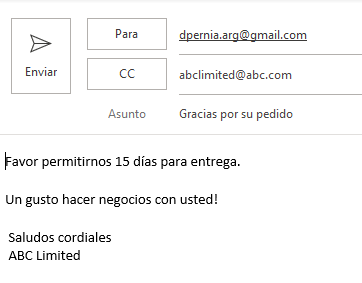 Imagen de Correo Electrónico armado con la Función Hipervinculo