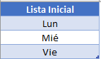 Lista Inicial