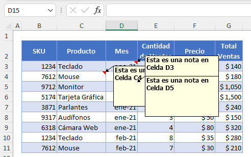 Mostrar Todas las Notas Resultado en Excel