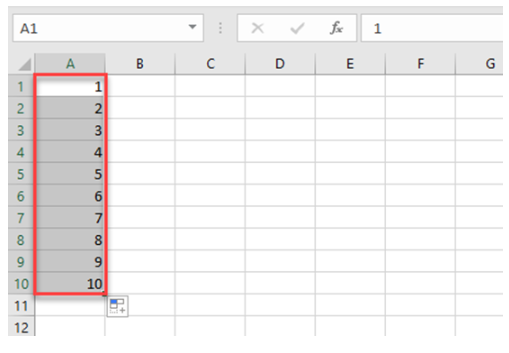 Muestra Relleno Automático en Excel