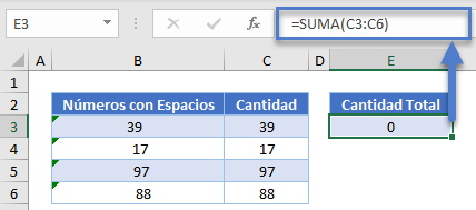 Números con Espacios en Excel