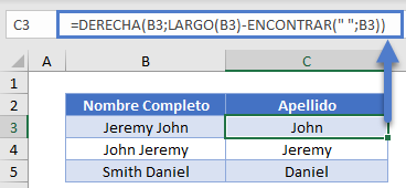 Obtener Apellido en Excel