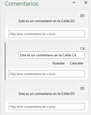 Principal Mostrar Comentarios en Excel