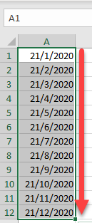 Resultado Relleno Meses Cinta de Opciones en Excel