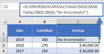SI.ERROR BUSCARX en Excel