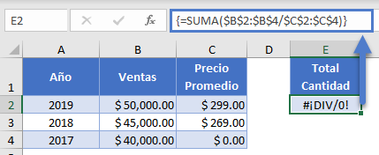 SI.ERROR en Matrices Error en Excel