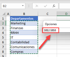 Seleccionar Fuente de Datos para Lista Personalizada en Excel