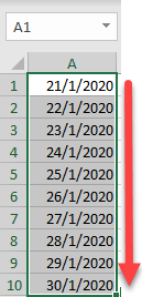 Serie de Fechas Rellena en Excel