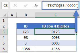 TEXTO con Números Fijos en Excel