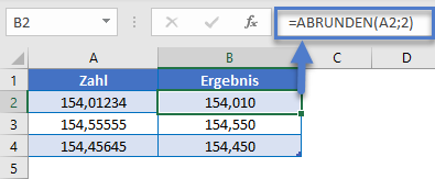 abrunden formel zwei dezimalstellen