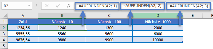 aufrunden formel 10 100 1000