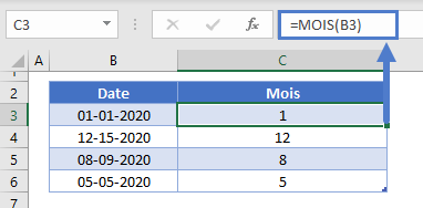 calculer trimestre date obtenir numero mois