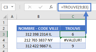 cellule contient nombre specifique fonction trouve