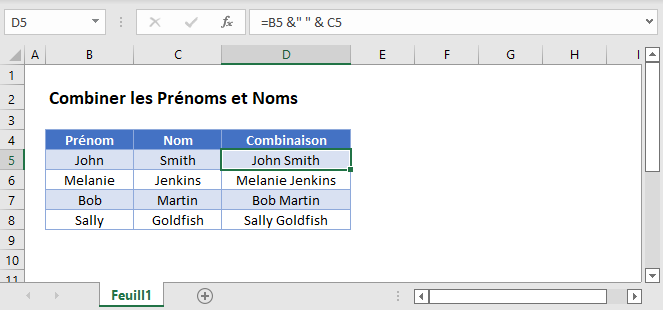 combiner noms prenoms fonction principale