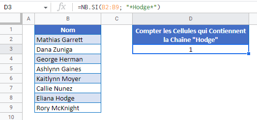 compter cellules contiennent texte specifique google sheets