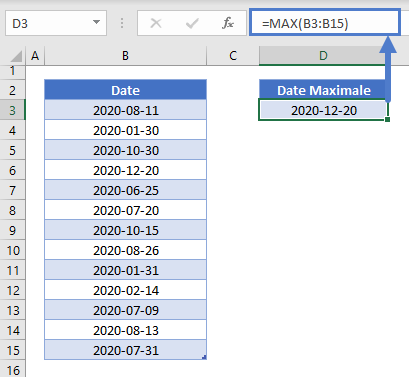 date maximale exemple principal simple