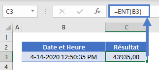 diviser date heure fonction ent