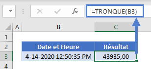 diviser date heure fonction tronque