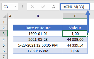 diviser date heure fonctionnement stockage excel