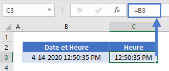 diviser date heure formatage seulement heure