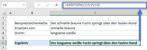 ersetzen formel verwenden