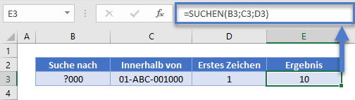 finden formel vs suchen funktion mit fragezeichen platzhalter