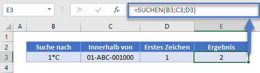 finden formel vs suchen funktion mit sternchen platzhalter