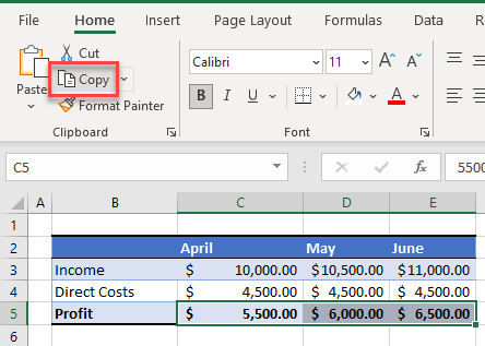 formula to values copy cells