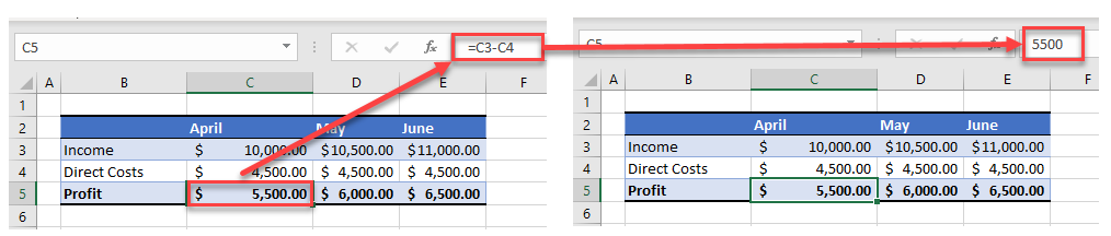 formula to values intro