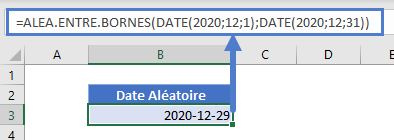 generateur dates aleatoires fonction alea entre bornes