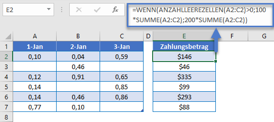 istleer formel anzahlleerezellen summe funktion