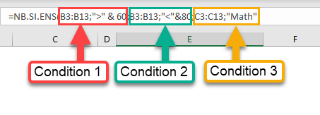 nombre si plusieurs criteres formule condition 1 2 3